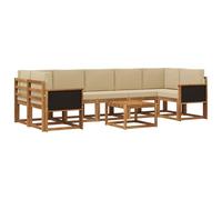 vidaXL Set di divani da esterno con cuscino 6 pezzi, set di divani in legno di acacia, sdraio moderna, sedute modulari, mobili flessibili per patio