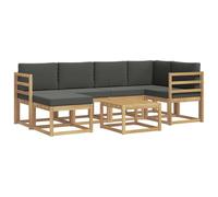 vidaXL Set di divani da esterno con cuscino 7 pcs Bianco e Antracite, Mobili da giardino moderni, divano sezionale resistente, set lounge per terrazza e patio