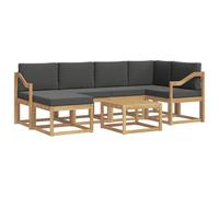 vidaXL Set di divani da esterno con cuscino 7 pcs Bianco e Antracite, Divano da giardino, set moderno, resistente alle intemperie, arredo per patio, comfort e stile all'aperto