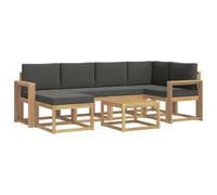 vidaXL Set di divani da esterno con cuscino 7 pcs Bianco e Antracite, Mobili da giardino moderni, divano sezionale resistente, set lounge per terrazza e patio