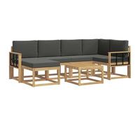 vidaXL Set di divani da esterno con cuscino 7 pcs Bianco e Antracite, Mobili da giardino moderni, divano sezionale resistente, set lounge per terrazza e patio
