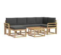 vidaXL Set di divani da esterno con cuscino 7 pcs Bianco e Antracite, Divano da giardino, set moderno, resistente alle intemperie, arredo per patio, comfort e stile all'aperto