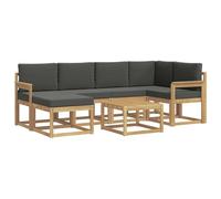 vidaXL Set di divani da esterno con cuscino 7 pcs Bianco e Antracite