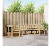 vidaXL Set di divani da esterno con cuscino 7 pcs Bianco e Beige, Set lounge da giardino comodo, divano moderno all'aperto, seduta resistente, elegante mobili in acacia