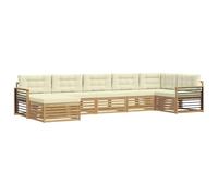 vidaXL Set di divani da esterno con cuscino 7 pcs Bianco e Crema, Divano da giardino, moderno, resistente al clima, set sezionale per il massimo comfort e relax all'aperto
