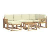 vidaXL Set di divani da esterno con cuscino 7 pcs Bianco e Crema
