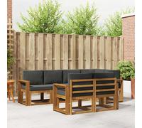 vidaXL Set di divani da esterno con cuscino 7 pcs Naturale e Antracite