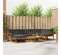vidaXL Set di divani da esterno con cuscino 7 pcs Naturale e Antracite