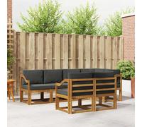 vidaXL Set di divani da esterno con cuscino 7 pcs Naturale e Antracite