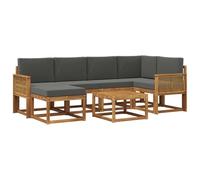 vidaXL Set di divani da esterno con cuscino 7 pcs Naturale e Antracite, Mobili da giardino moderni, divano sezionale resistente, set lounge per terrazza e patio