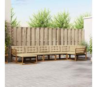 vidaXL Set di divani da esterno con cuscino 21 pcs Naturale e Beige, Couch all'aperto alla moda, set di divani moderni, mobili resistenti per giardino e patio spazioso