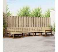 vidaXL Set di divani da esterno con cuscino 21 pcs Naturale e Beige, Couch all'aperto alla moda, set di divani moderni, mobili resistenti per giardino e patio spazioso
