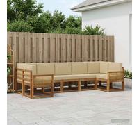 vidaXL Set di divani da esterno 7 pz Naturale e Beige