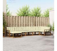 vidaXL Set di divani da esterno con cuscino 21 pcs Naturale e Crema, Couch all'aperto alla moda, set di divani moderni, mobili resistenti per giardino e patio spazioso