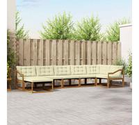 vidaXL Set di divani da esterno con cuscino 21 pcs Naturale e Crema, Couch all'aperto alla moda, set di divani moderni, mobili resistenti per giardino e patio spazioso