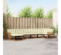 vidaXL Set di divani da esterno con cuscino 21 pcs Naturale e Crema, Couch all'aperto alla moda, set di divani moderni, mobili resistenti per giardino e patio spazioso