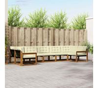 vidaXL Set di divani da esterno con cuscino 7 pcs Naturale e Crema