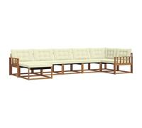 vidaXL Set di divani da esterno con cuscino 21 pcs Naturale e Crema, Couch all'aperto alla moda, set di divani moderni, mobili resistenti per giardino e patio spazioso
