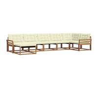 vidaXL Set di divani da esterno con cuscino 21 pcs Naturale e Crema, Couch all'aperto alla moda, set di divani moderni, mobili resistenti per giardino e patio spazioso