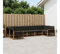 vidaXL Set di divani da esterno con cuscino 7 pcs Naturale e Nero