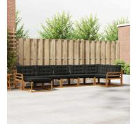 vidaXL Set di divani da esterno con cuscino 21 pcs Naturale e Nero, Couch all'aperto alla moda, set di divani moderni, mobili resistenti per giardino e patio spazioso