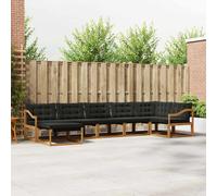 vidaXL Set di divani da esterno con cuscino 21 pcs Naturale e Nero, Couch all'aperto alla moda, set di divani moderni, mobili resistenti per giardino e patio spazioso