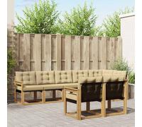 vidaXL Set di divani da esterno con cuscino 8 pcs Bianco e Beige, Divano Sezionale da Giardino, comodo e resistente, perfetto per patio, terrazza e relax all'aperto