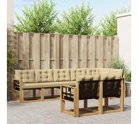 vidaXL Set di divani da esterno con cuscino 8 pcs Bianco e Beige, Divano Sezionale da Giardino, comodo e resistente, perfetto per patio, terrazza e relax all'aperto