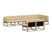 vidaXL Set di divani da esterno con cuscino 8 pcs Bianco e Beige, Divano da giardino moderno, resistente, set per terrazzo, arredamento per patio, spazio lounge