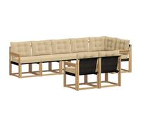 vidaXL Set di divani da esterno con cuscino 8 pcs Bianco e Beige, Divano Sezionale da Giardino, comodo e resistente, perfetto per patio, terrazza e relax all'aperto
