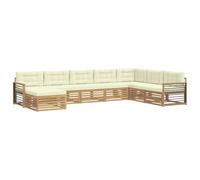 vidaXL Set di divani da esterno con cuscino 8 pcs Bianco e Crema, Divano moderno da esterno, arredamento sezionale, relax in terrazza, set comodo per il patio