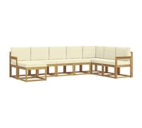 vidaXL Set di divani da esterno con cuscino 8 pcs Bianco e Crema, Divano moderno per esterni, sezione resistente alle intemperie, arredamento giardino, comfort sul patio