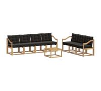 vidaXL Set di divani da esterno con cuscino 8 pcs Bianco e Nero, Divano moderno da giardino, pratico set sezione esterna, lounge patio, sedute per il comfort