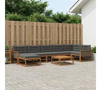 vidaXL Set di divani da esterno con cuscino 8 pcs Naturale e Antracite