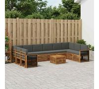 vidaXL Set di divani da esterno con cuscino 8 pcs Naturale e Antracite