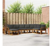 vidaXL Set di divani da esterno con cuscino 8 pcs Naturale e Antracite