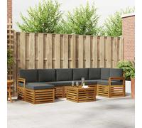 vidaXL Set di divani da esterno con cuscino 8 pcs Naturale e Antracite