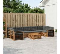 vidaXL Set di divani da esterno con cuscino 8 pcs Naturale e Antracite
