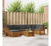 vidaXL Set di divani da esterno con cuscino 8 pcs Naturale e Antracite
