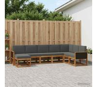 vidaXL Set di divani da esterno con cuscino 8 pcs Naturale e Antracite, Divano moderno per esterni, sezione resistente alle intemperie, arredamento giardino, comfort sul patio