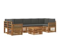 vidaXL Set di divani da esterno con cuscino 8 pcs Naturale e Antracite, Sofa Elegante da Giardino, Set Sezionale Moderno per Esterni, Lounge Durevole, Arredamento Comodo per Terrazzo