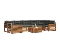 vidaXL Set di divani da esterno con cuscino 8 pcs Naturale e Antracite, Divano da giardino, mobili modulari, seduta resistente, lounge moderna per patio, set comodo per terrazzi