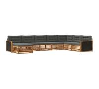 vidaXL Set di divani da esterno con cuscino 8 pcs Naturale e Antracite, Divano moderno da esterno, arredamento sezionale, relax in terrazza, set comodo per il patio