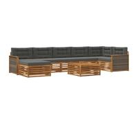 vidaXL Set di divani da esterno con cuscino 8 pcs Naturale e Antracite, Set divani da esterno, divano modulare per giardino, mobili da patio resistenti per relax e svago all'aperto