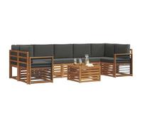 vidaXL Set di divani da esterno con cuscino 8 pcs Naturale e Antracite, Sofa Elegante da Giardino, Set Sezionale Moderno per Esterni, Lounge Durevole, Arredamento Comodo per Terrazzo