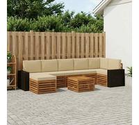 vidaXL Set di divani da esterno con cuscino 8 pcs Naturale e Beige
