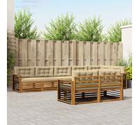 vidaXL Set di divani da esterno con cuscino 8 pcs Naturale e Beige