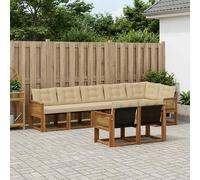 vidaXL Set di divani da esterno con cuscino 8 pcs Naturale e Beige, Divano Sezionale da Giardino, comodo e resistente, perfetto per patio, terrazza e relax all'aperto