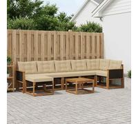 vidaXL Set di divani da esterno con cuscino 8 pcs Naturale e Beige