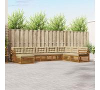 vidaXL Set di divani da esterno con cuscino 8 pcs Naturale e Beige, Divano da giardino, moderno, arredo esterno resistente, set per patio, comodo e chic